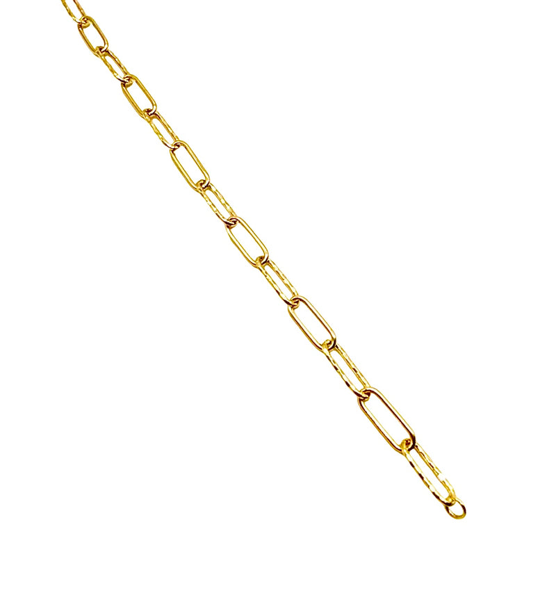 18K GOLD PAPER CLIP CHAIN BRACELET - HANDMADE IN ITALY