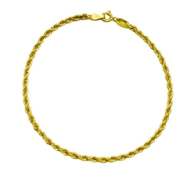 18K GOLD ROPE CHAIN BRACELET - HANDMADE IN ITALY