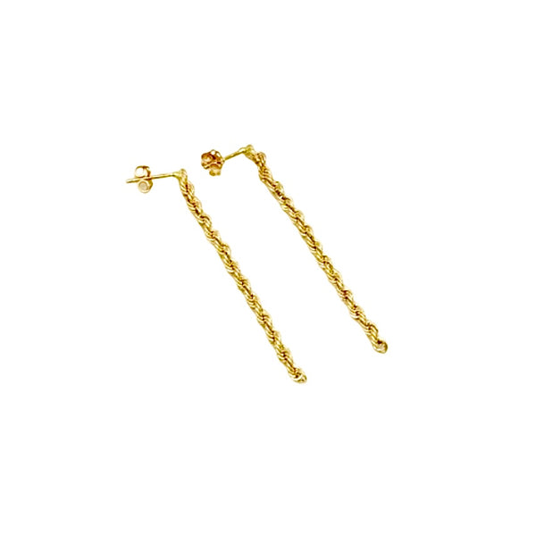 18K GOLD ROPE DROP EARRINGS - HANDMADE IN ITALY