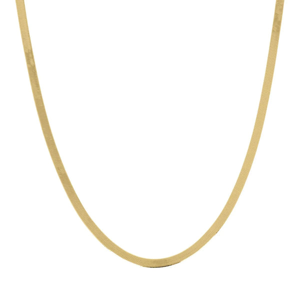 18K GOLD HERRINGBONE NECKLACE - HANDMADE IN ITALY