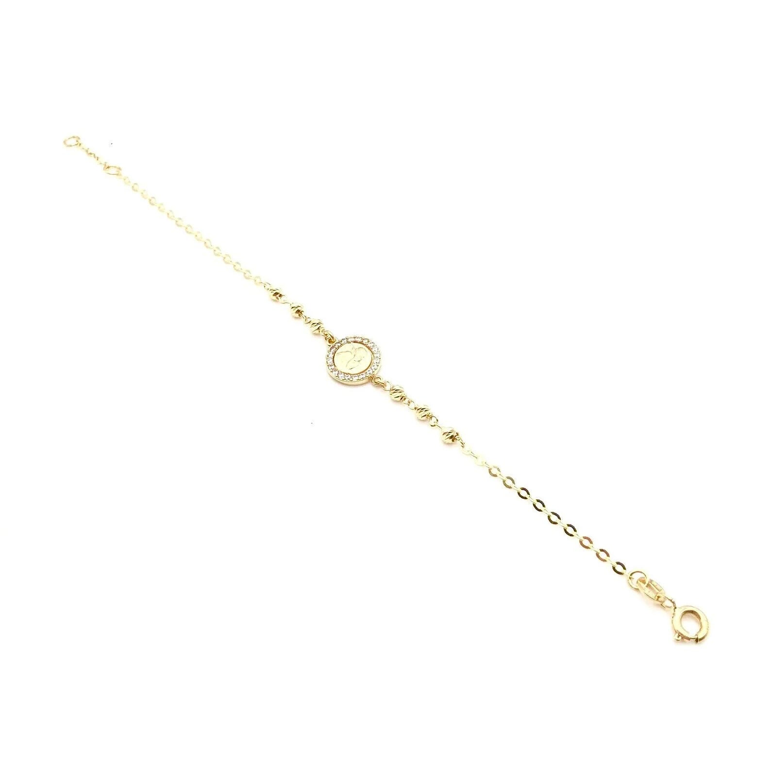 18K GOLD BABY ROSARY BRACELET - HANDMADE IN ITALY