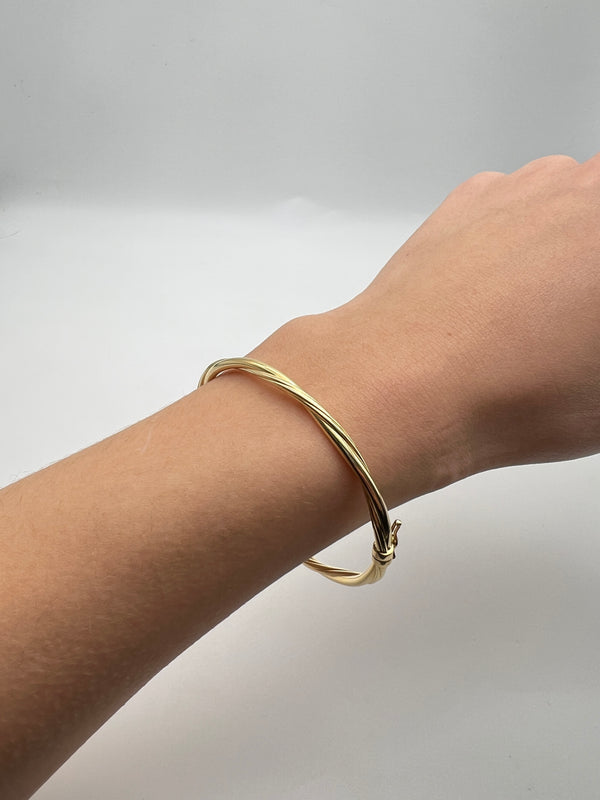 18K GOLD BANGLE BRACELET - HANDMADE IN ITALY