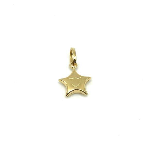 18K GOLD STAR CHARM PENDANT - HANDMADE IN ITALY