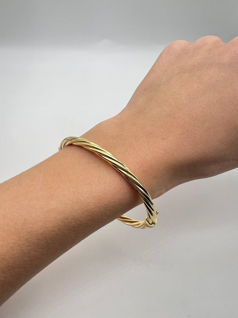 18K GOLD BANGLE BRACELET - HANDMADE IN ITALY