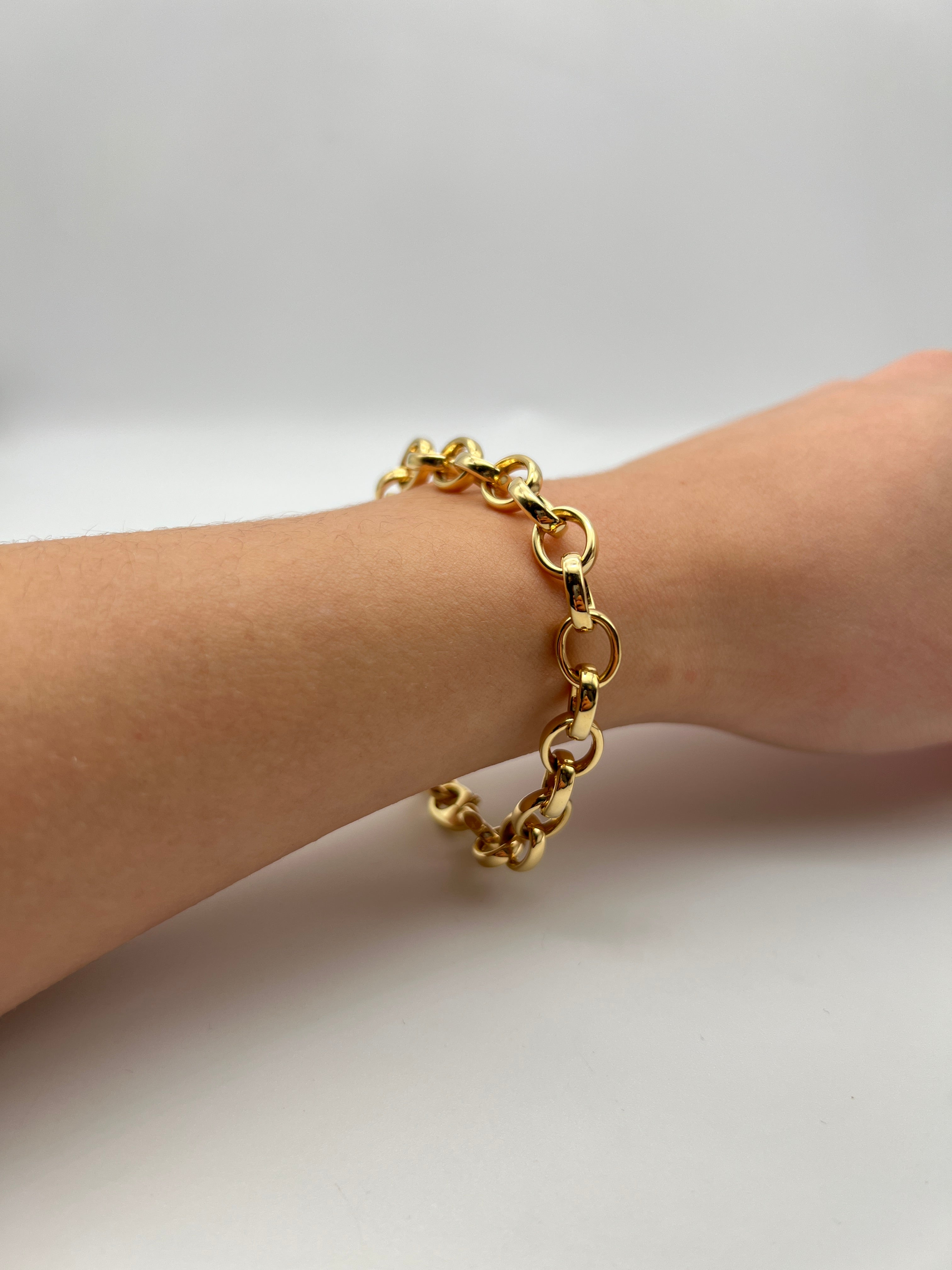 18K GOLD KYOTO ROLO CHAIN BRACELET - HANDMADE IN ITALY