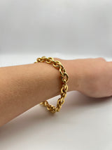 18K GOLD OCEANIA ROLO CHAIN BRACELET - HANDMADE IN ITALY