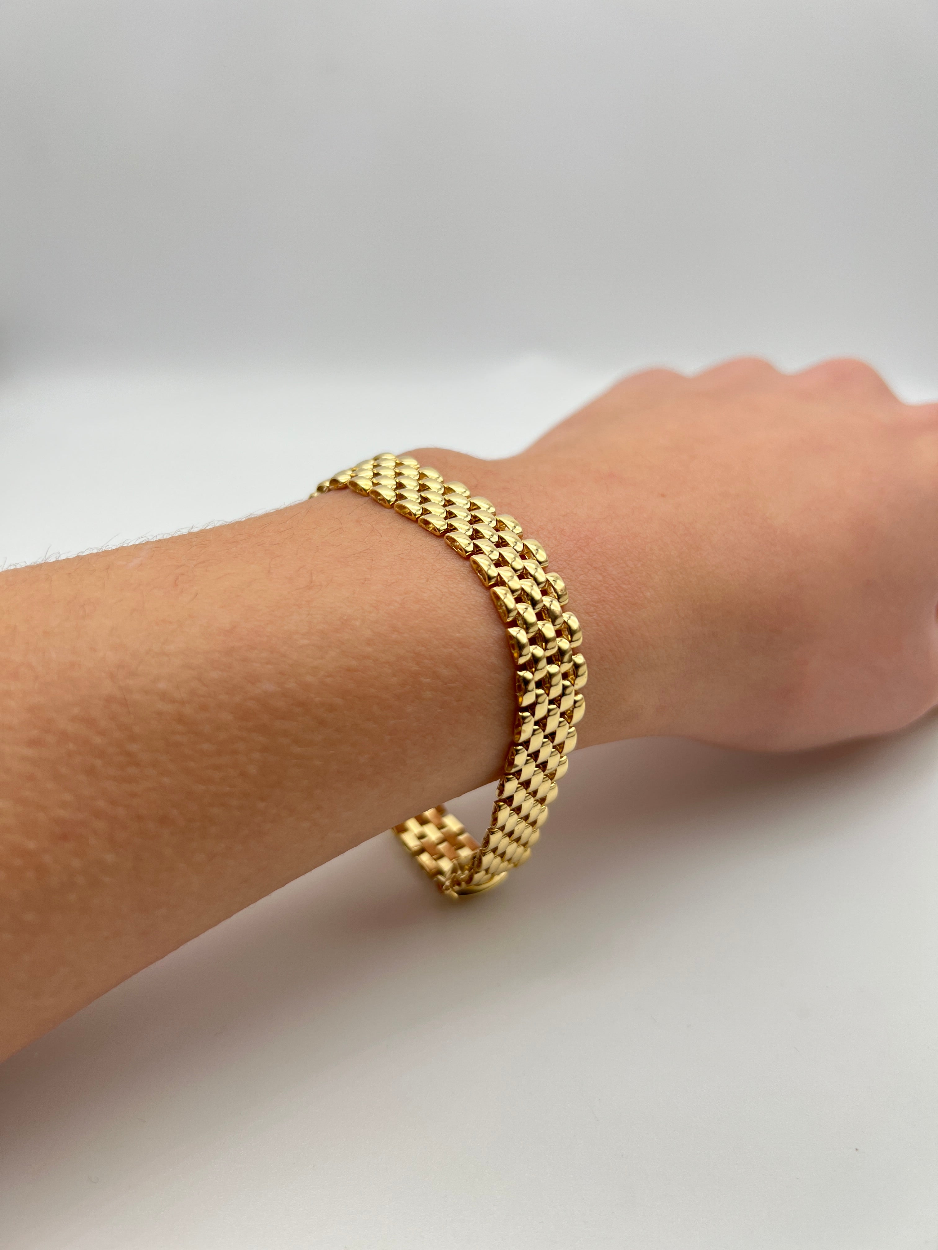 18K GOLD PANTHER LINK BRACELET - HANDMADE IN ITALY