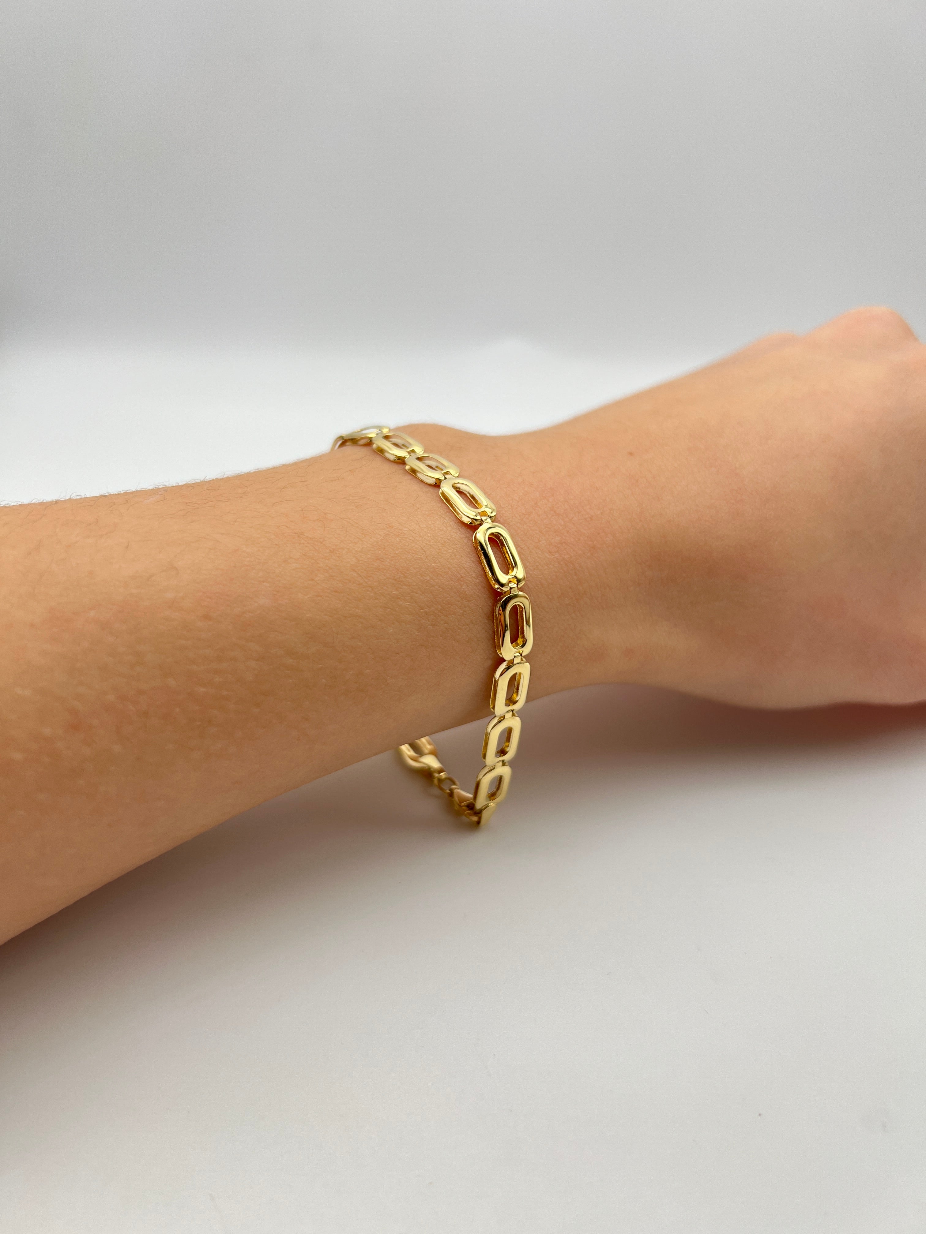 18K GOLD TONALE CHAIN BRACELET - HANDMADE IN ITALY