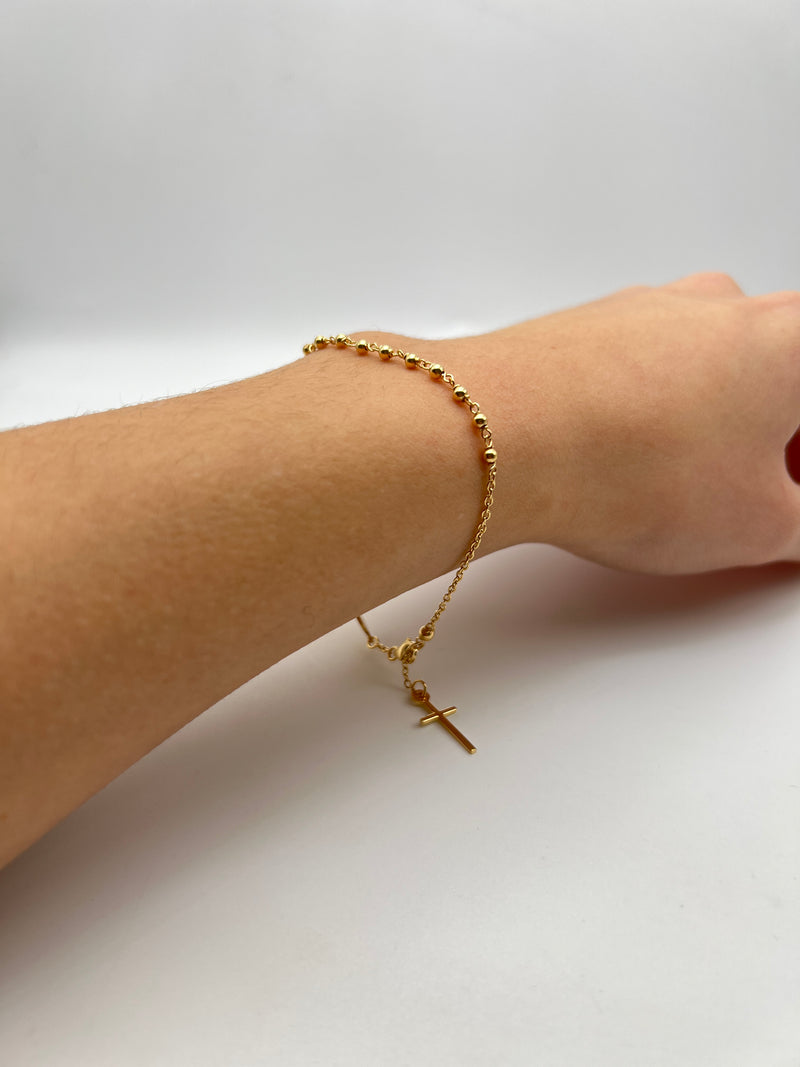 18K GOLD ROSARY BRACELET - HANDMADE IN ITALY