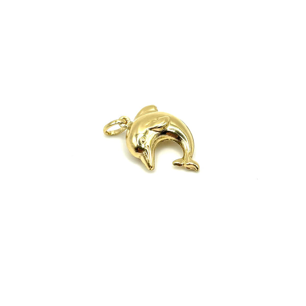 18K GOLD DOLPHIN CHARM PENDANT - HANDMADE IN ITALY