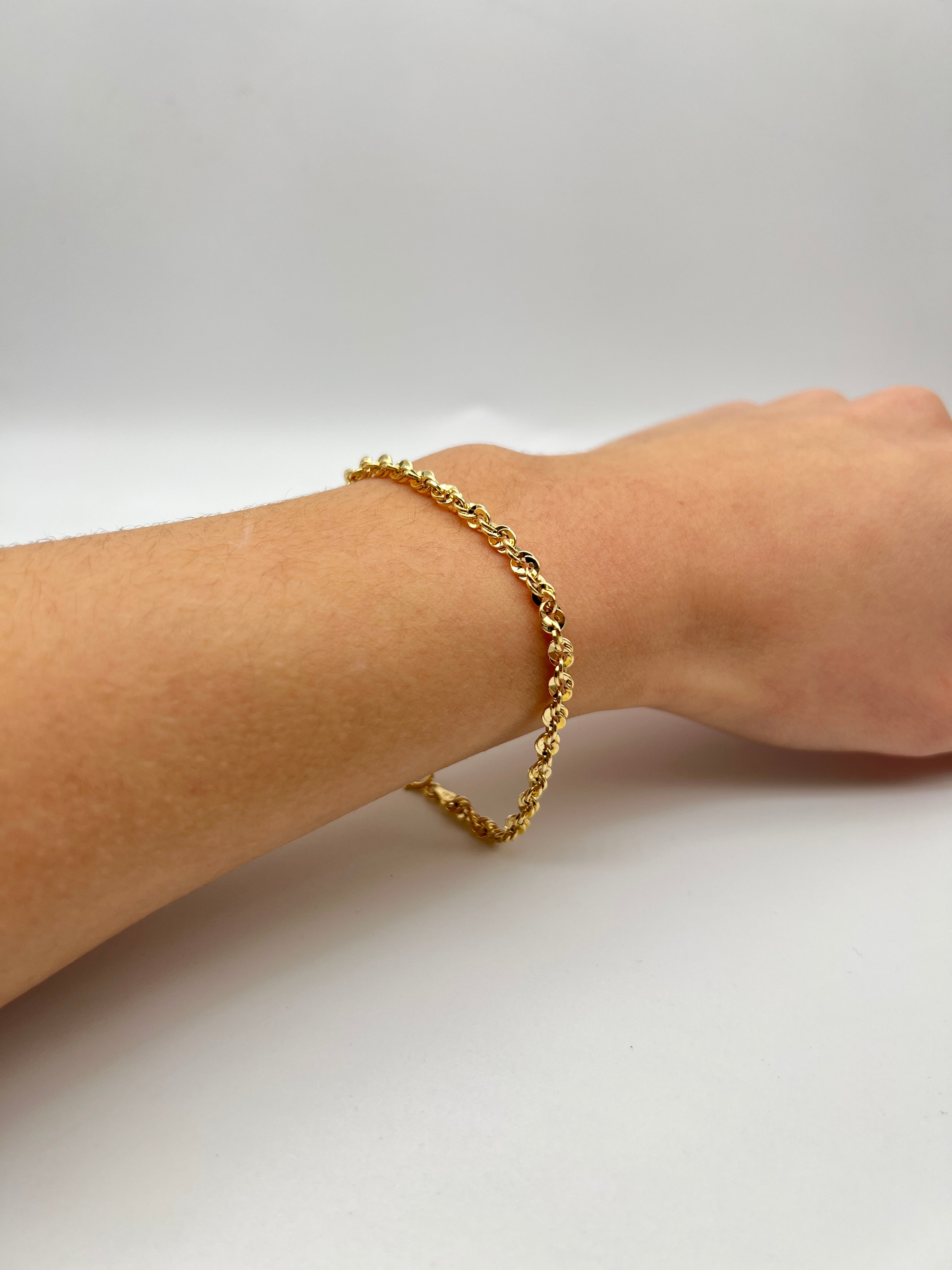 18K GOLD ROPE CHAIN BRACELET - HANDMADE IN ITALY