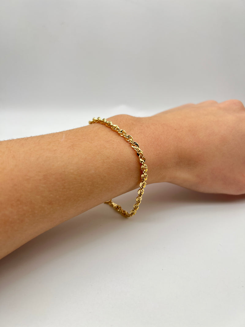 18K GOLD ROPE CHAIN BRACELET - HANDMADE IN ITALY