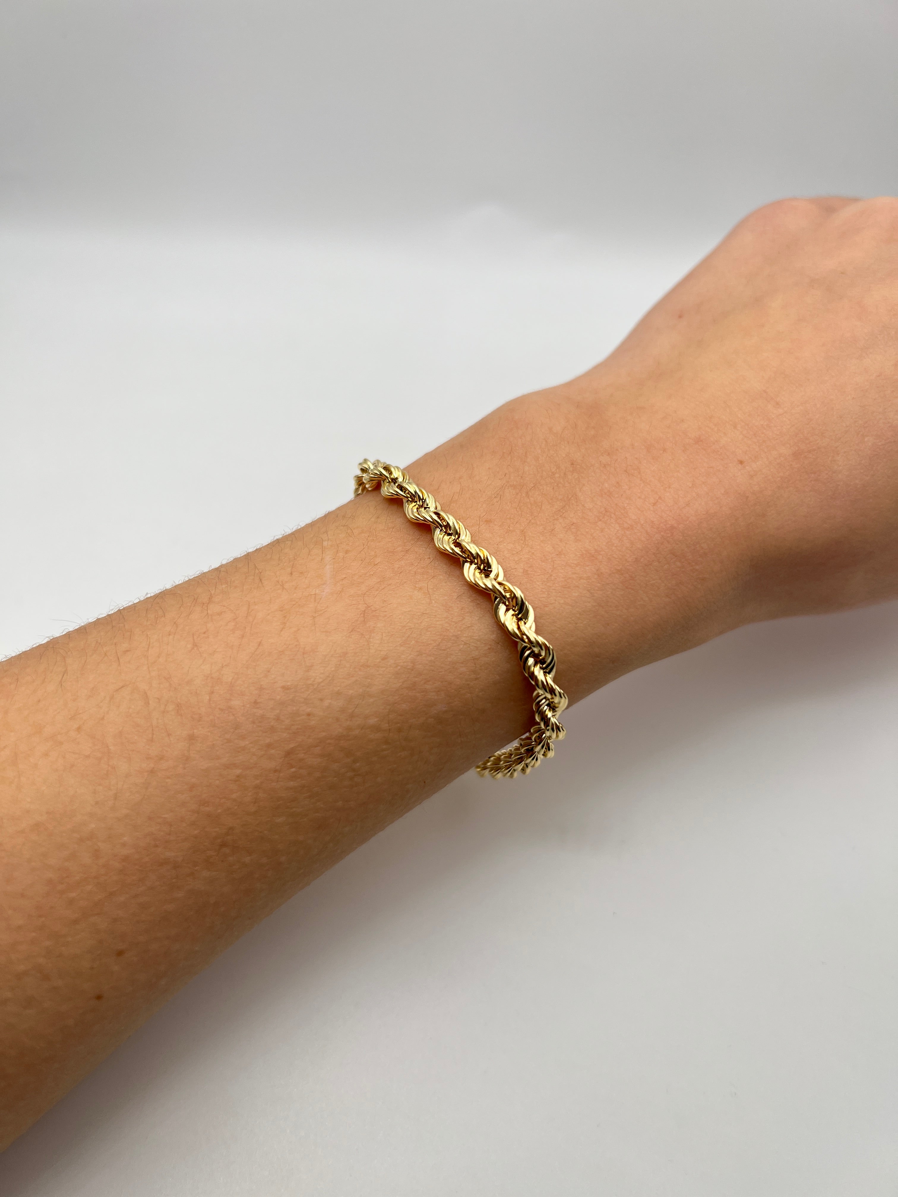 18K GOLD ROPE CHAIN BRACELET - HANDMADE IN ITALY