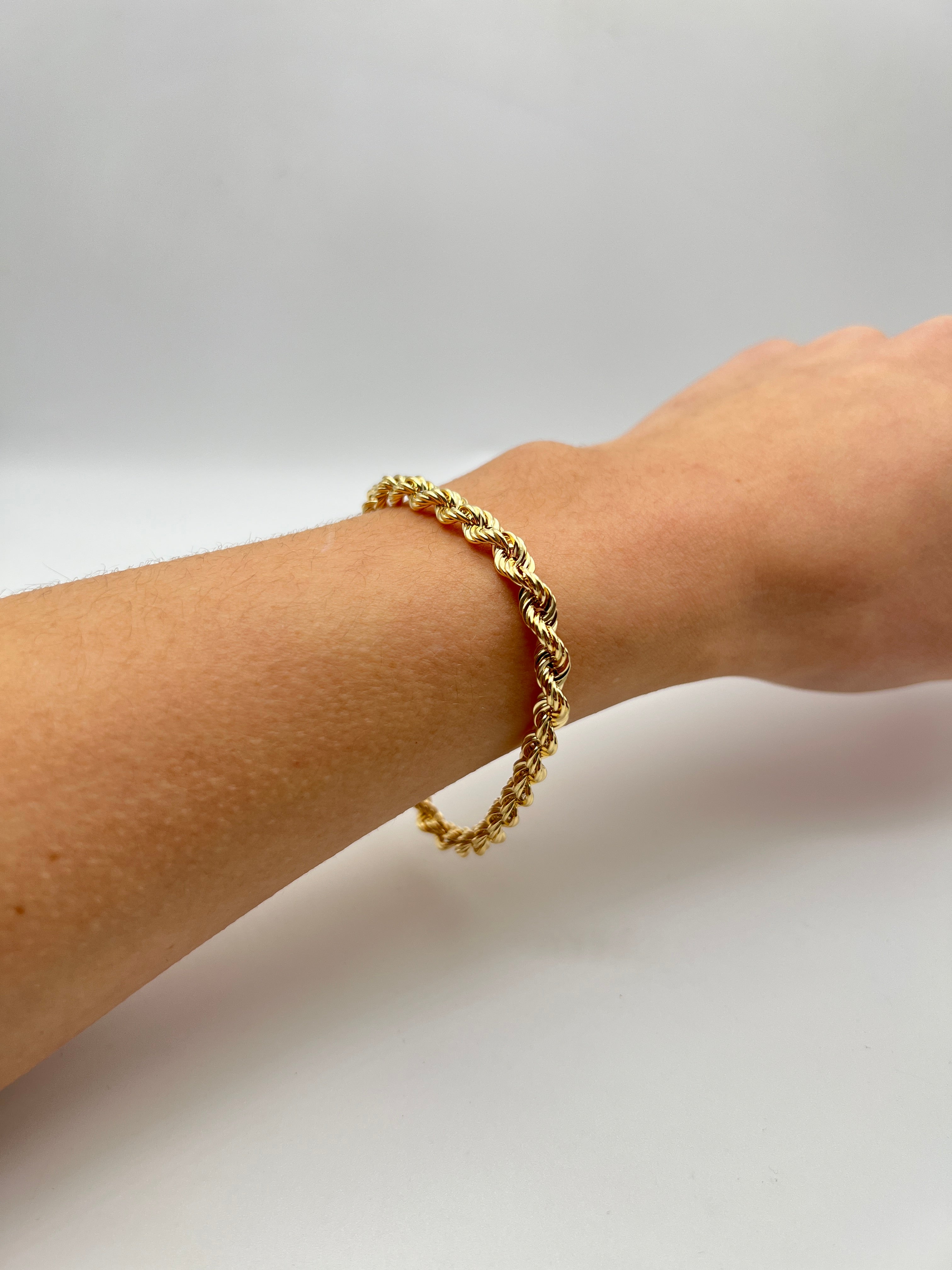 18K GOLD ROPE CHAIN BRACELET - HANDMADE IN ITALY