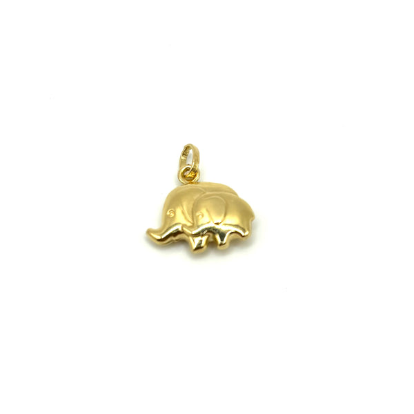 18K GOLD ELEPHANT CHARM PENDANT - HANDMADE IN ITALY