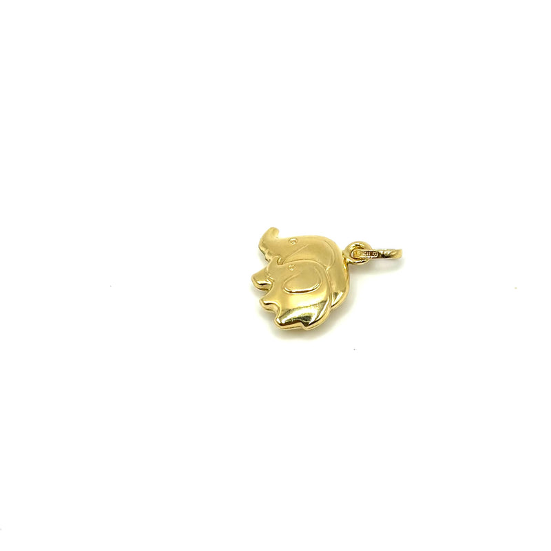 18K GOLD ELEPHANT CHARM PENDANT - HANDMADE IN ITALY