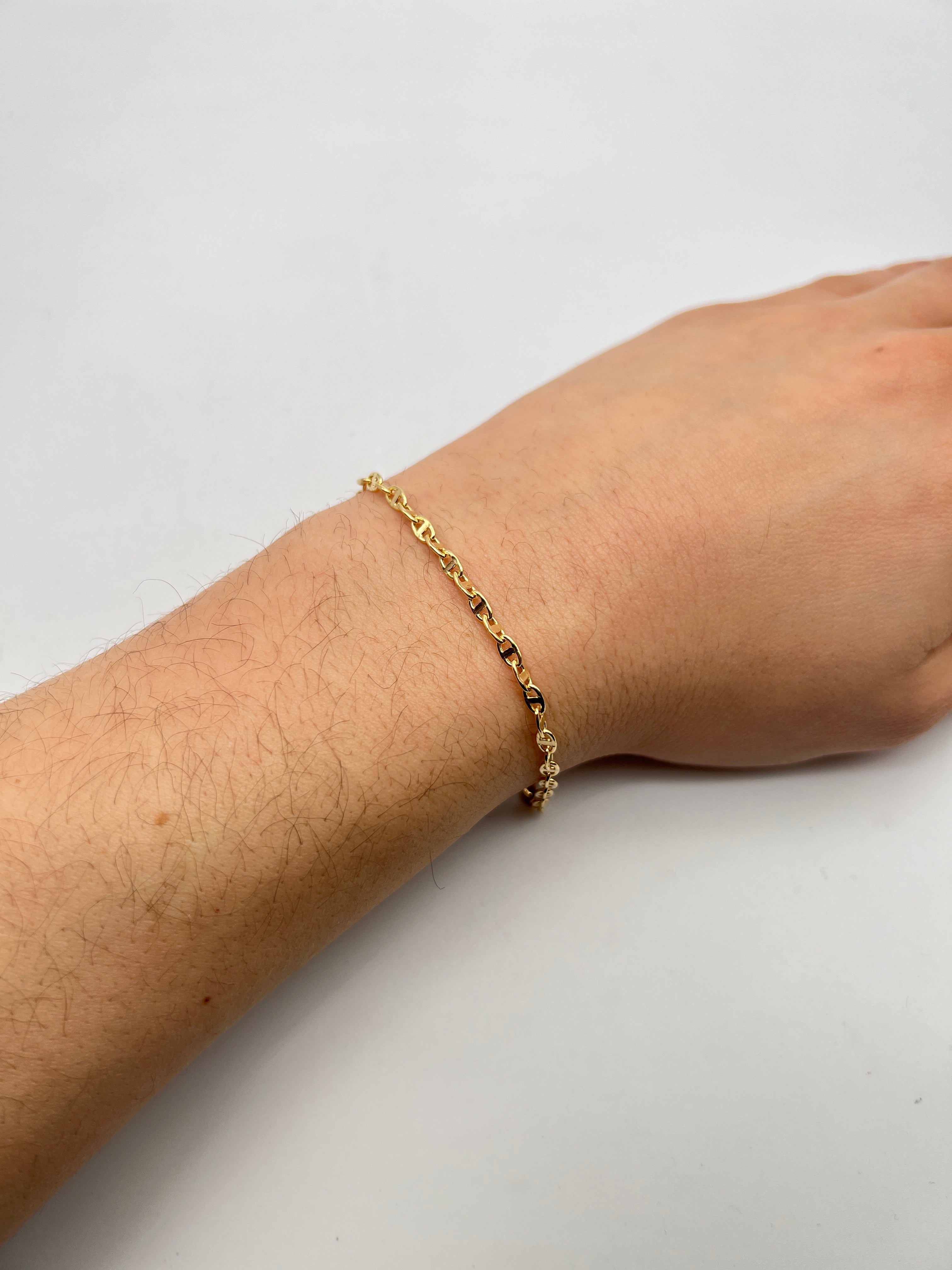 18K GOLD MANDOLINO CHAIN BRACELET - HANDMADE IN ITALY