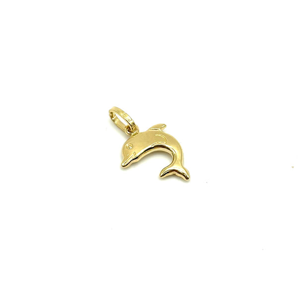 18K GOLD DOLPHIN CHARM PENDANT - HANDMADE IN ITALY