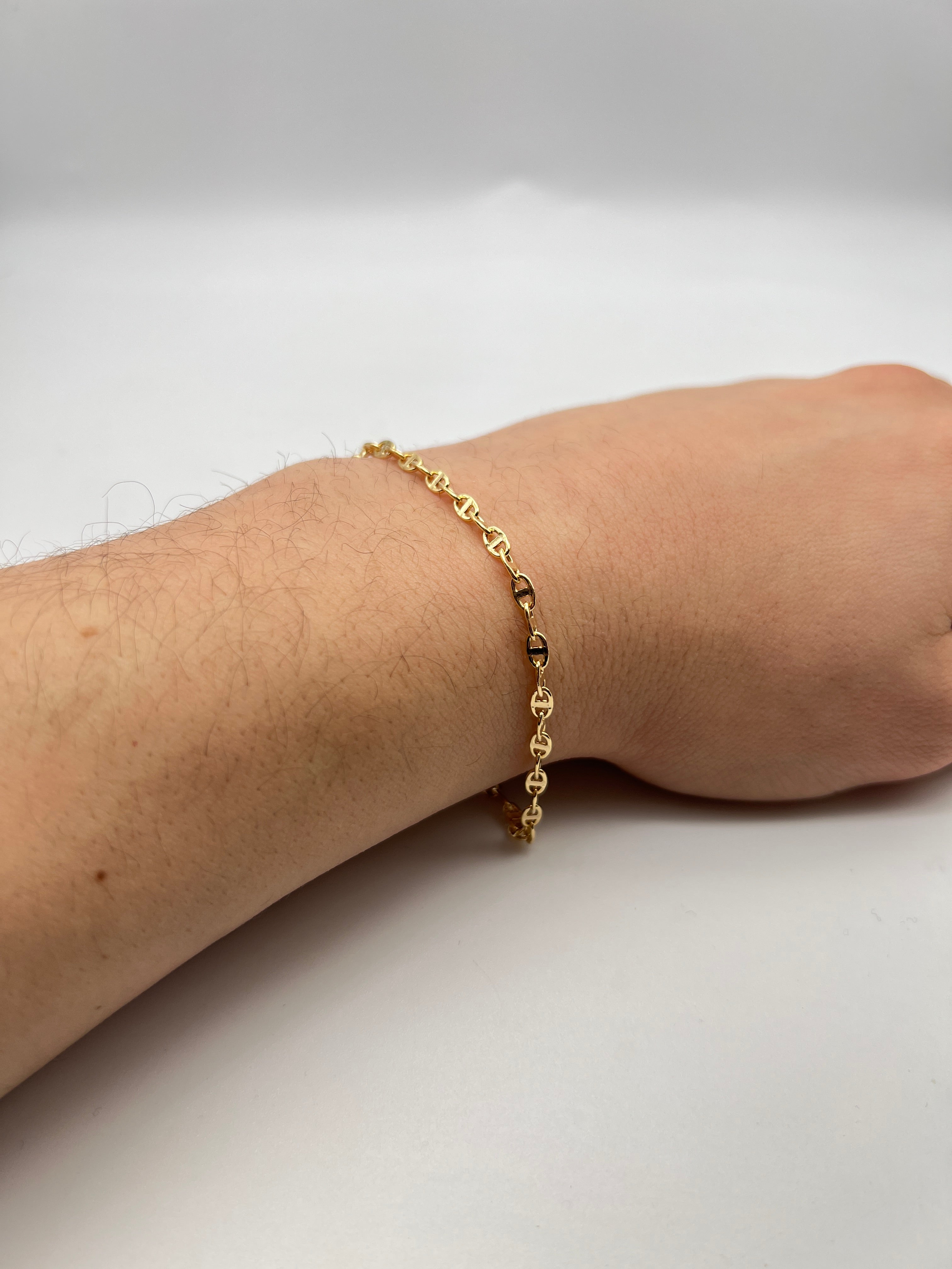 18K GOLD MANDOLINO CHAIN BRACELET - HANDMADE IN ITALY