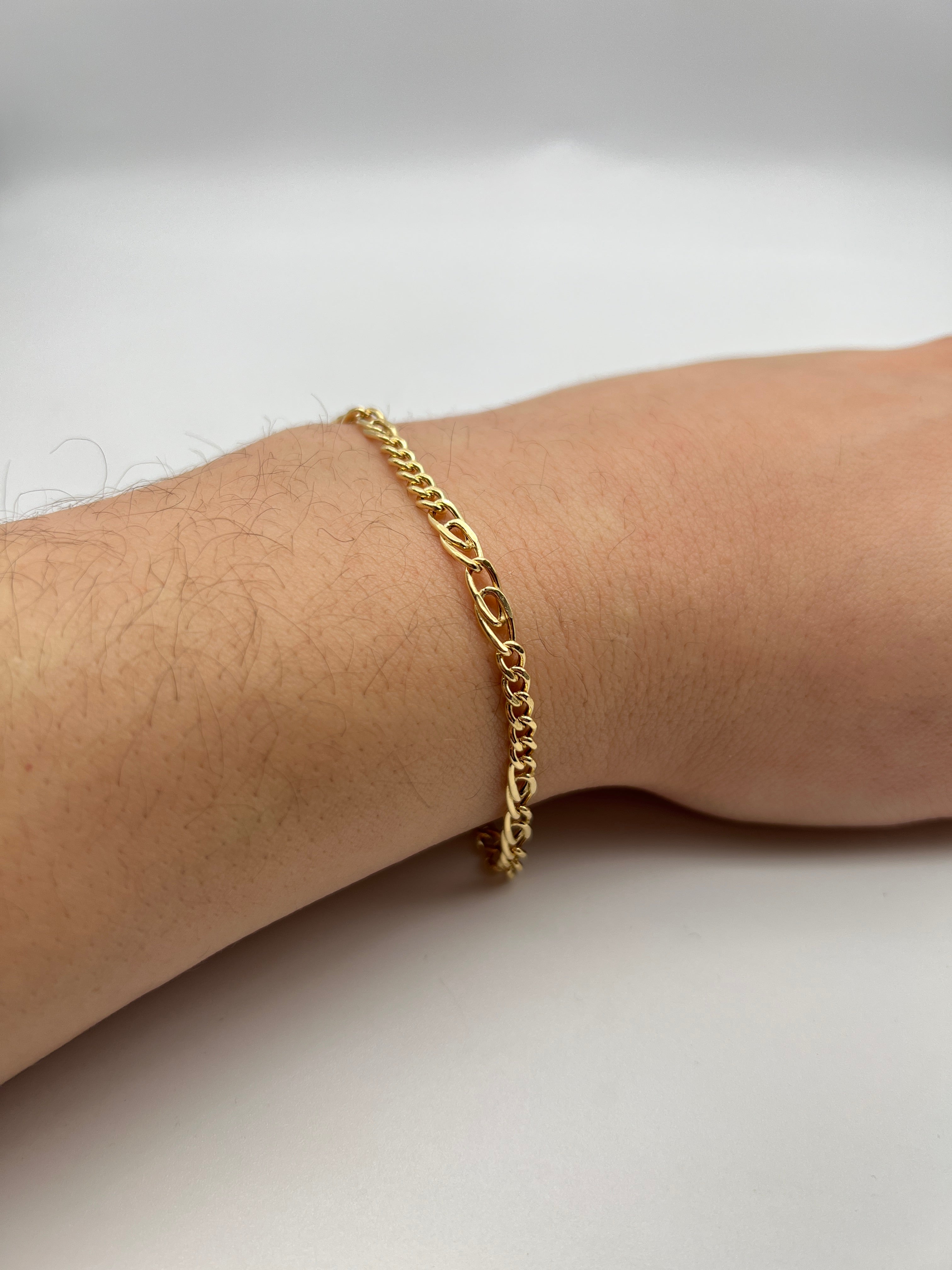 18K GOLD MONACO CHAIN BRACELET - HANDMADE IN ITALY