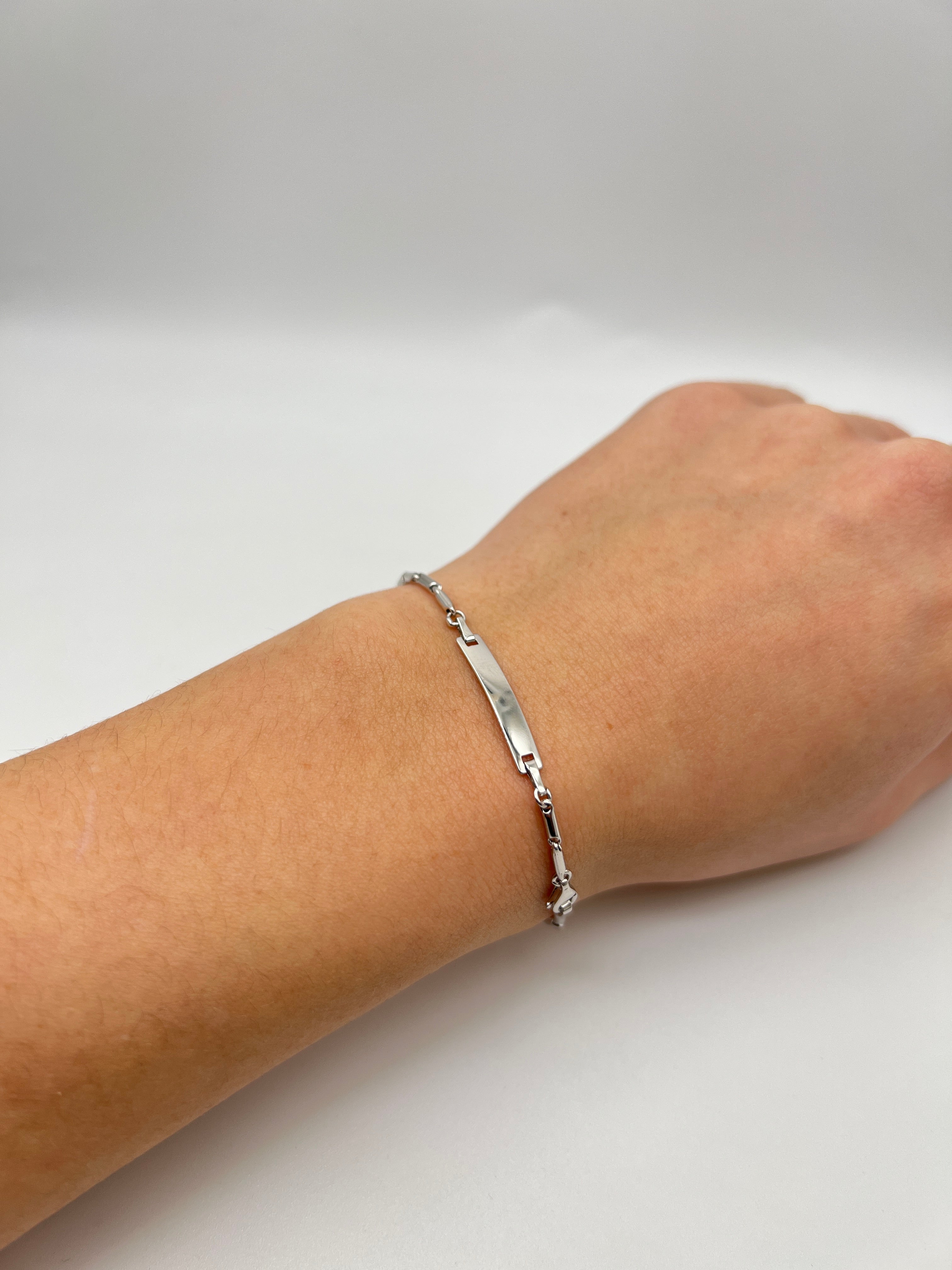 18K GOLD SNOWY BAR BRACELET - HANDMADE IN ITALY
