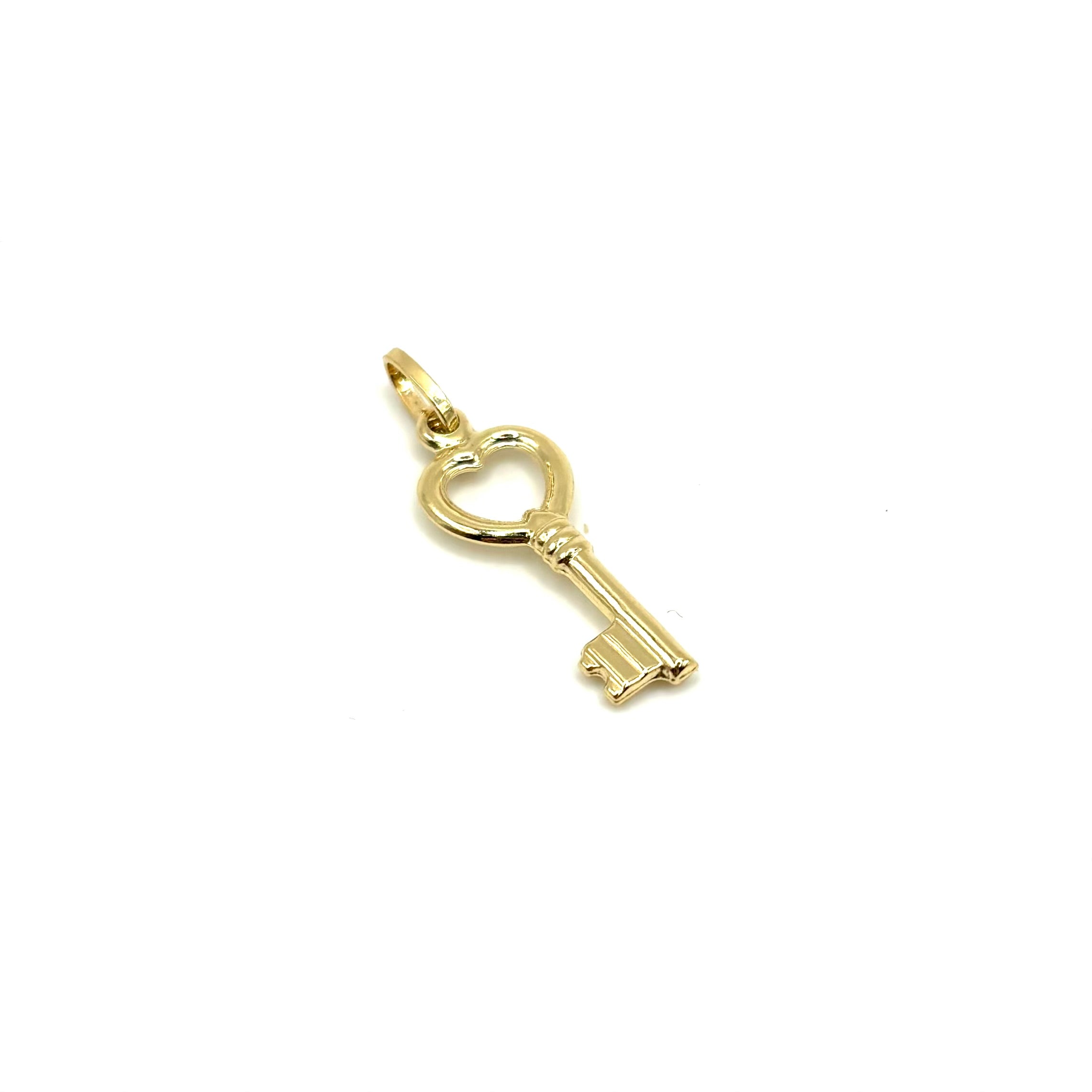 18K GOLD KEY CHARM PENDANT - HANDMADE IN ITALY