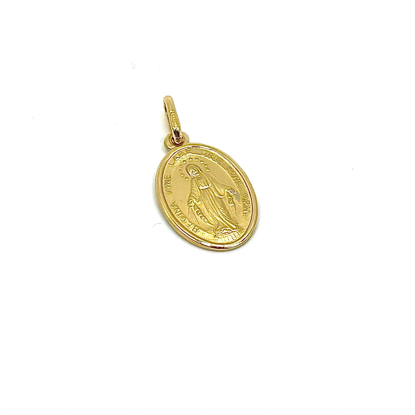 18K GOLD OVAL SANTA MARIA PENDANT - HANDMADE IN ITALY