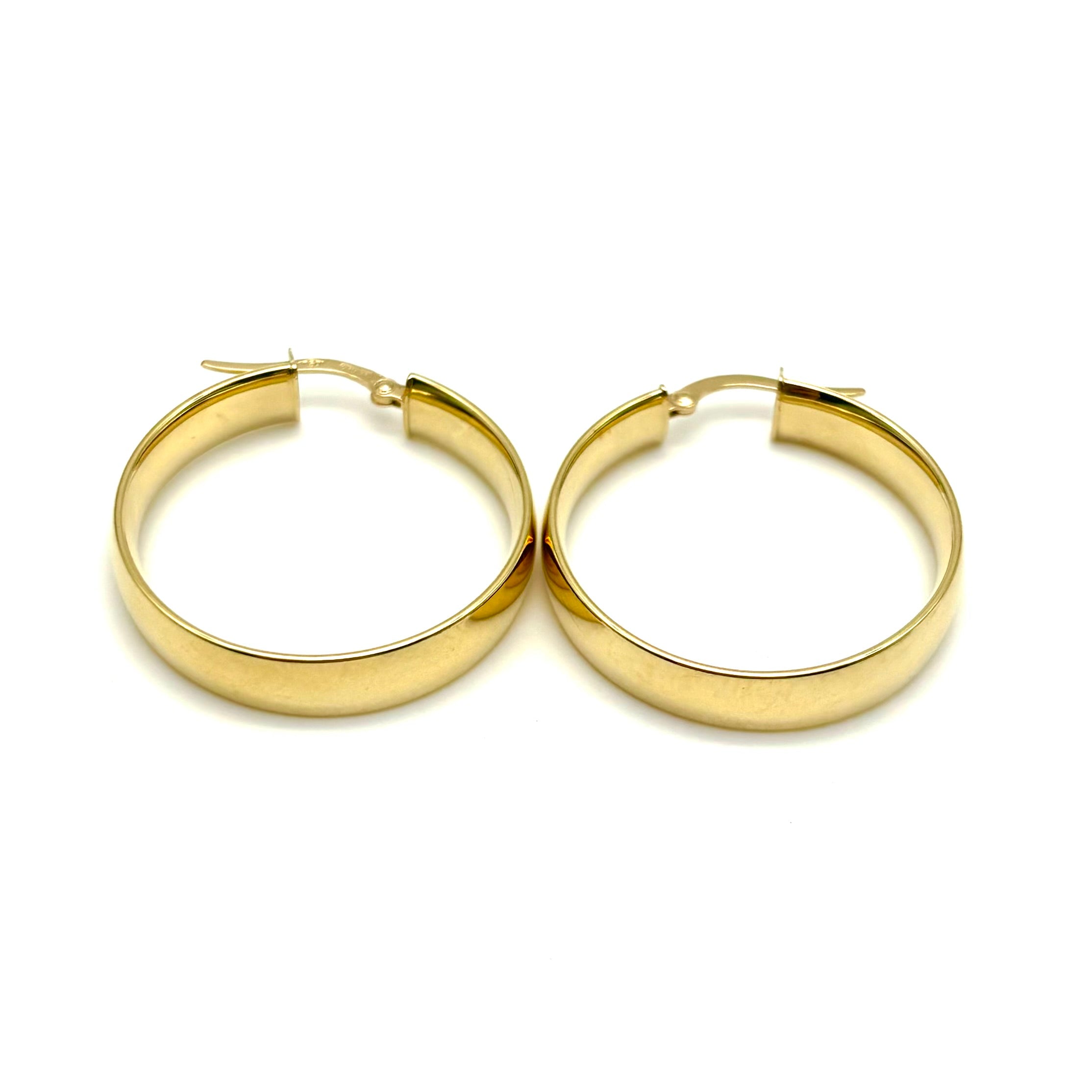 18K GOLD HOOP EARRINGS - HANDMADE IN ITALY