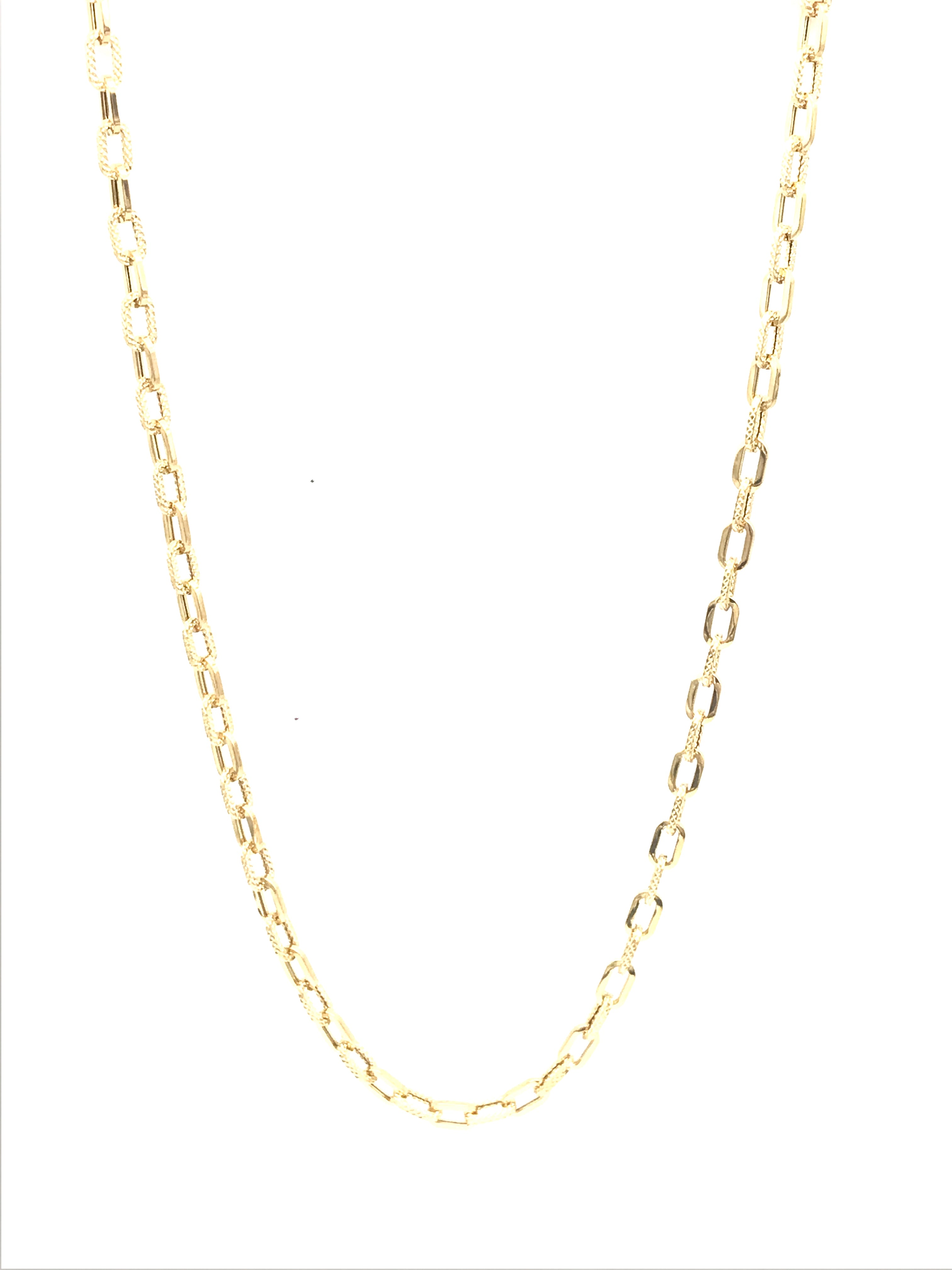 18K GOLD PAPER CLIP CHAIN NECKLACE - HANDMADE IN ITALY