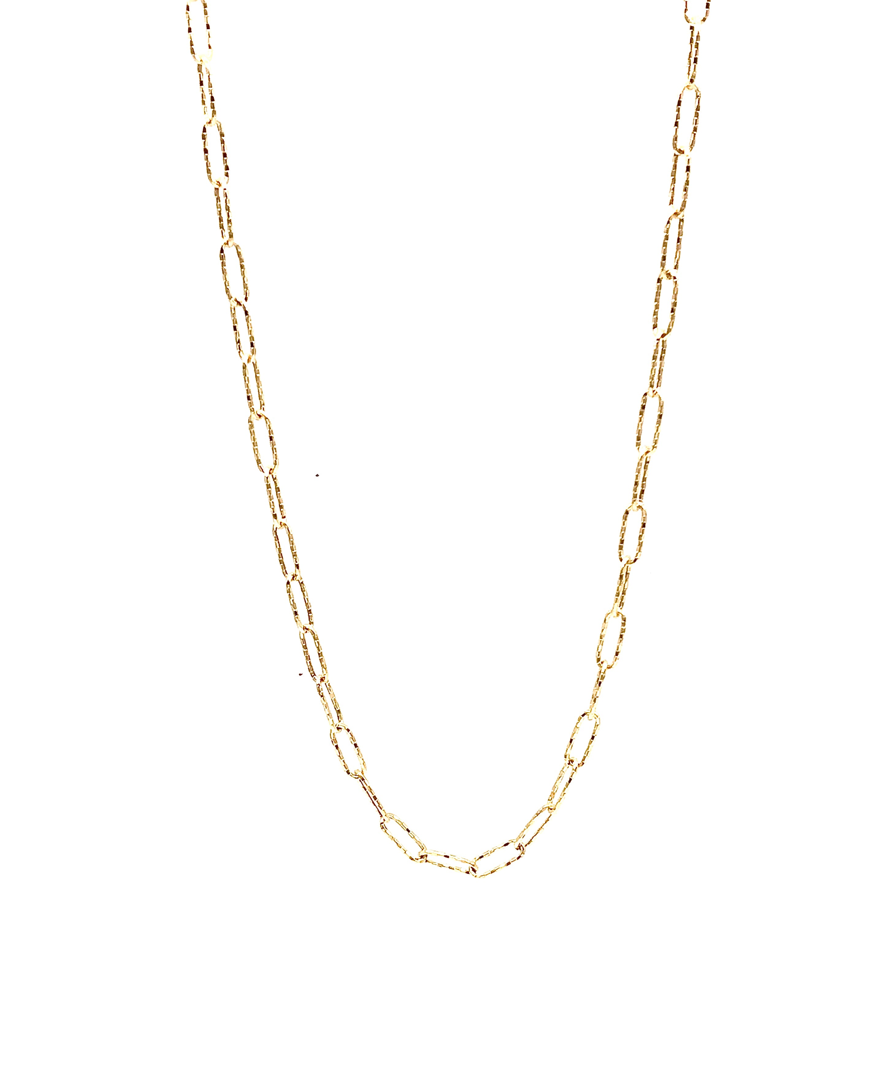 18K GOLD PAPER CLIP CHAIN NECKLACE - HANDMADE IN ITALY
