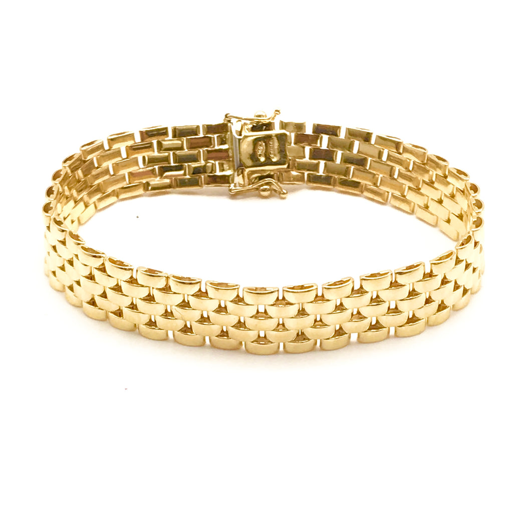 18k gold panther link bracelet Clearance