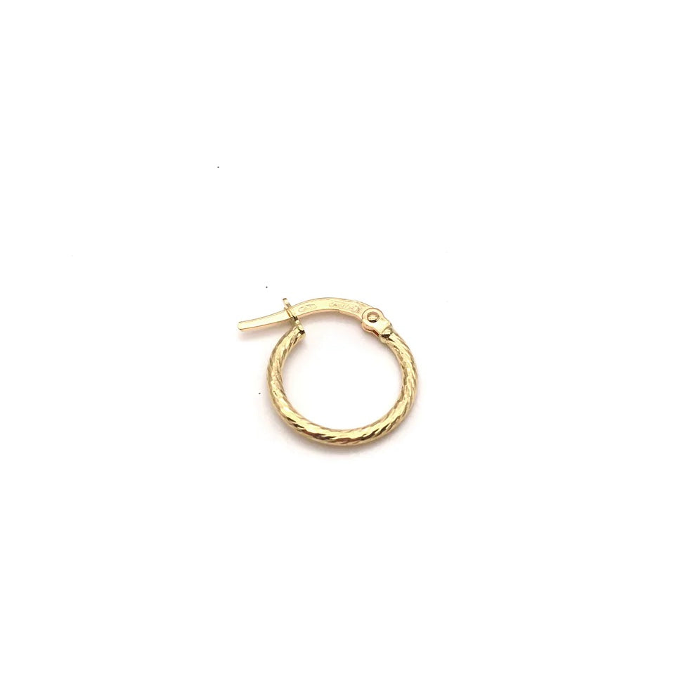18K GOLD AQUA HOOP EARRINGS - HANDMADE IN ITALY