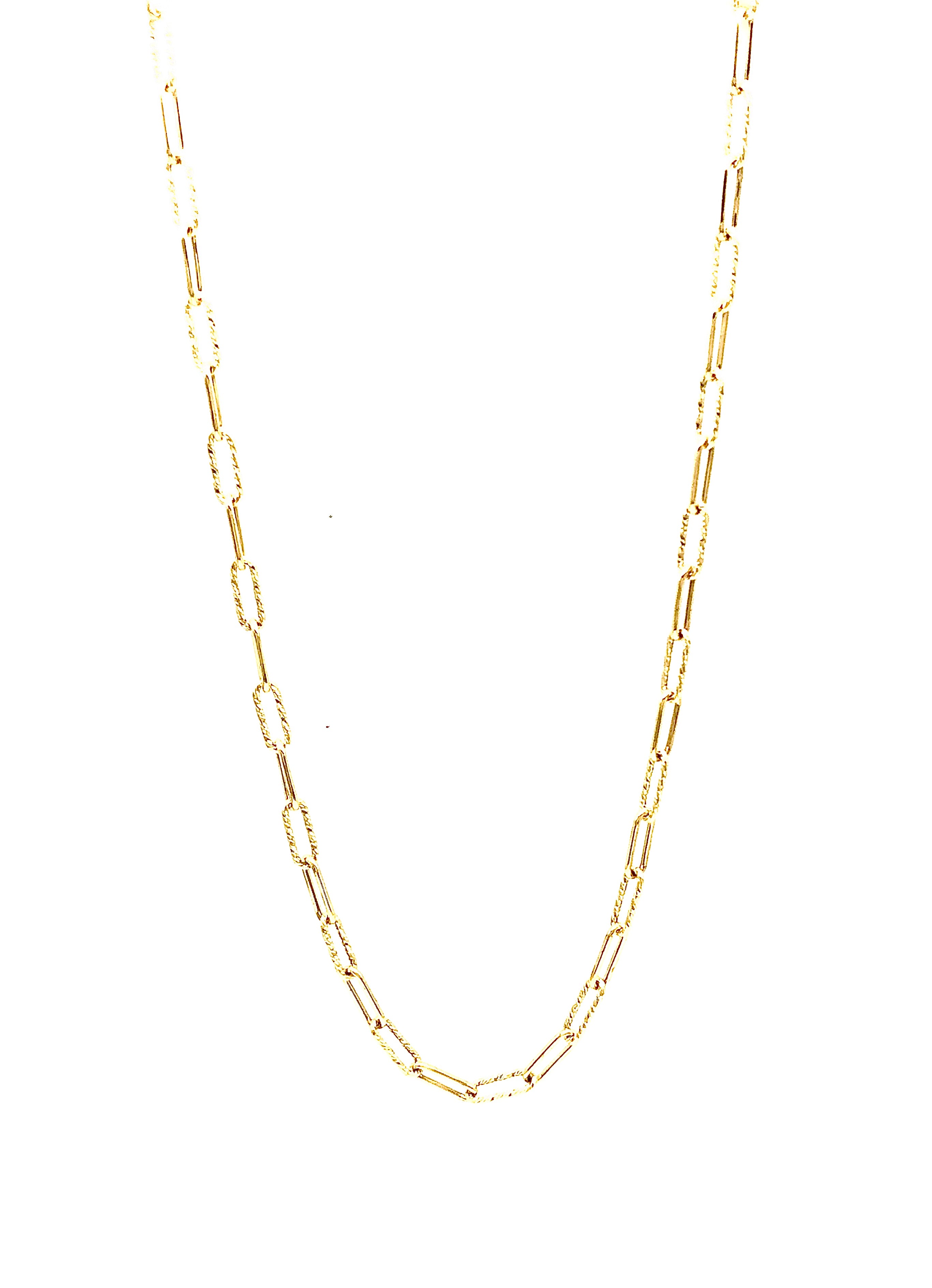 18K GOLD PAPER CLIP CHAIN NECKLACE - HANDMADE IN ITALY