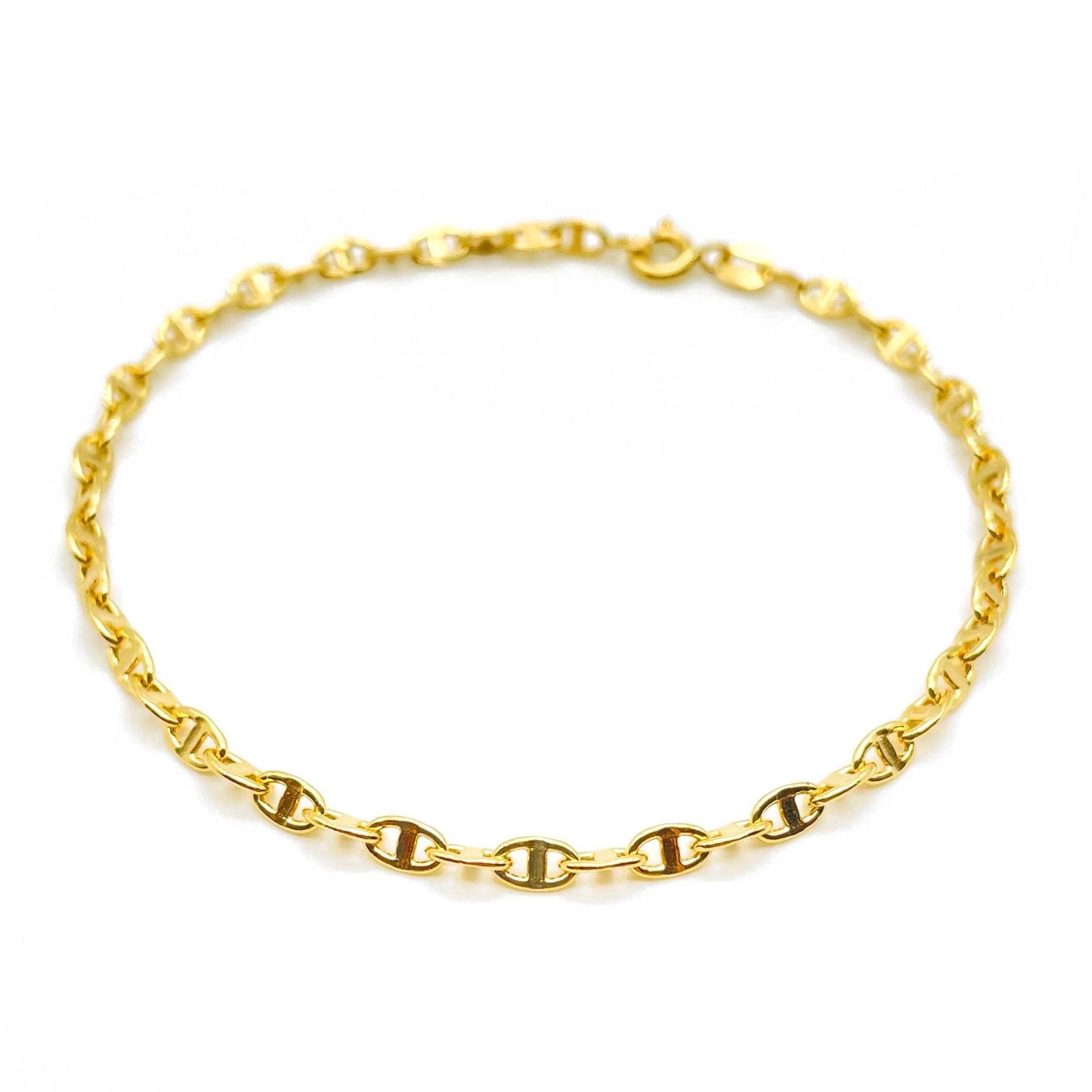 18K GOLD MANDOLINO CHAIN BRACELET - HANDMADE IN ITALY