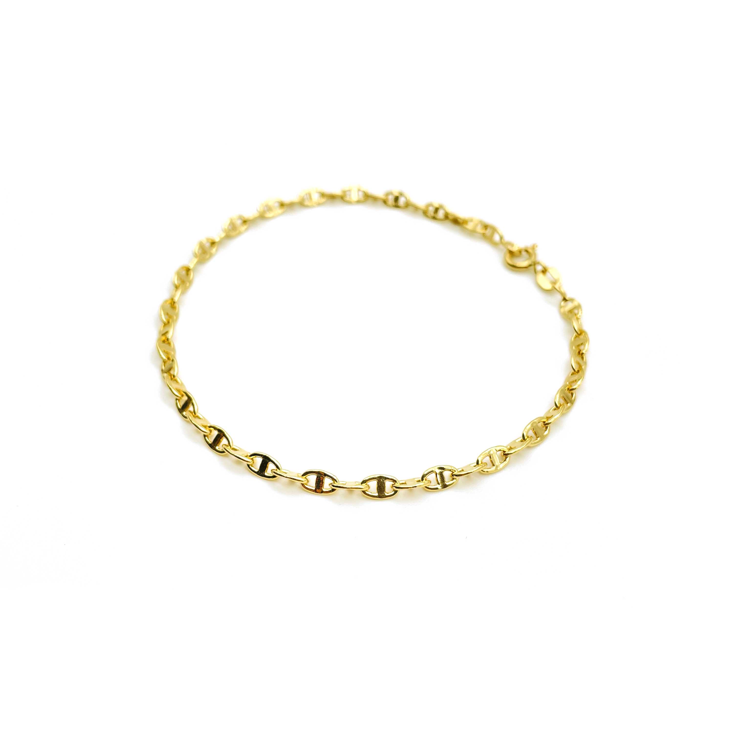 18K GOLD MANDOLINO CHAIN BRACELET - HANDMADE IN ITALY