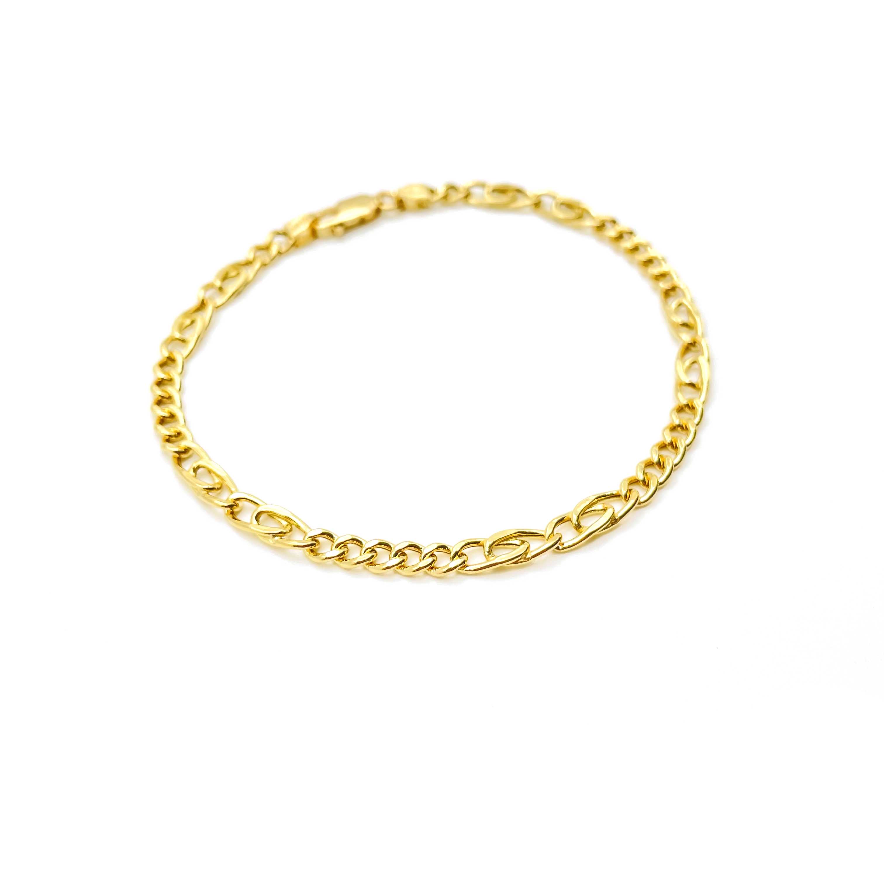 18K GOLD MONACO CHAIN BRACELET - HANDMADE IN ITALY