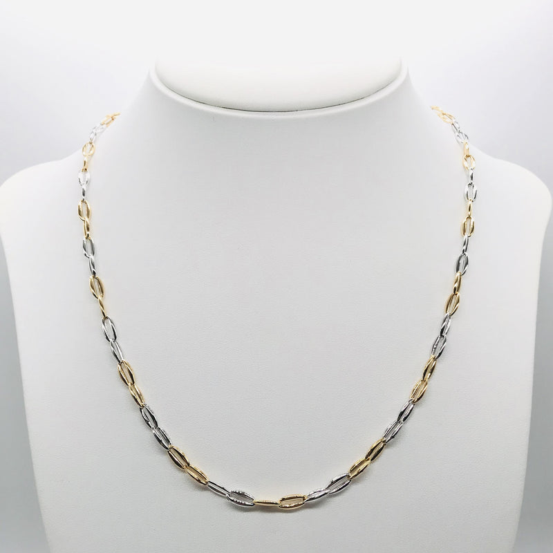 18K GOLD TWO TONE TOMMASO CHAIN - HANDMADE IN ITALY