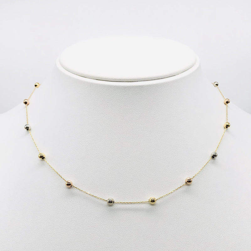 18K GOLD MOON SPHERES NECKLACE - HANDMADE IN ITALY