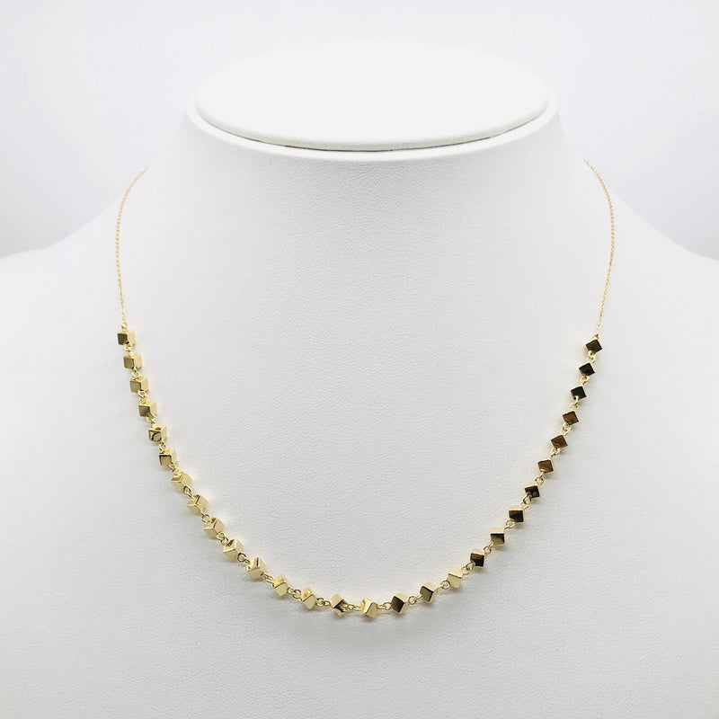 18K GOLD BACIO CUBES NECKLACE - HANDMADE IN ITALY