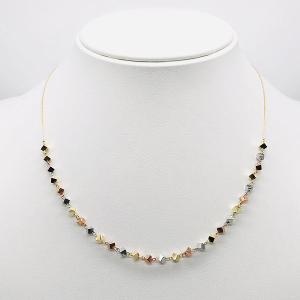18K GOLD BENEDETTA CUBES NECKLACE - HANDMADE IN ITALY