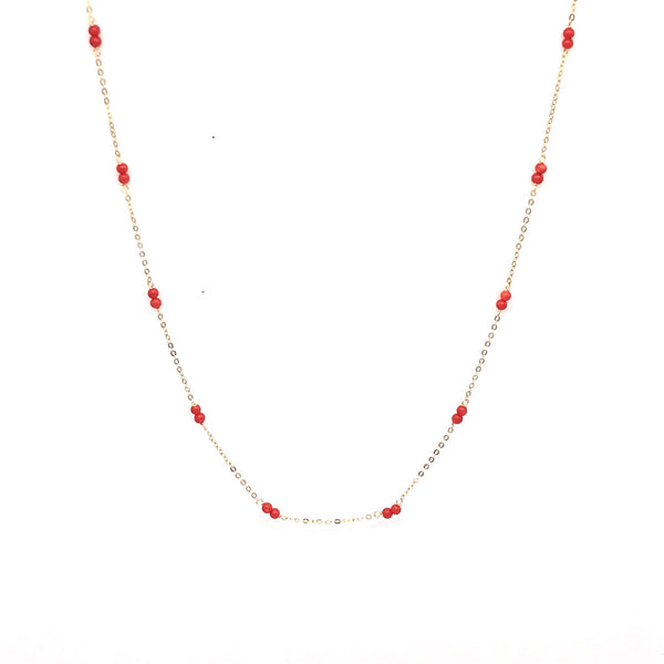 18K GOLD AMBROSINE CORALS NECKLACE - HANDMADE IN ITALY