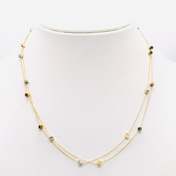 18K GOLD ANNICE CUBES LONG NECKLACE - HANDMADE IN ITALY