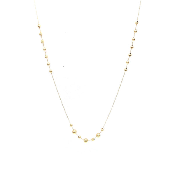 18K GOLD SPHERES LONG NECKLACE - HANDMADE IN ITALY