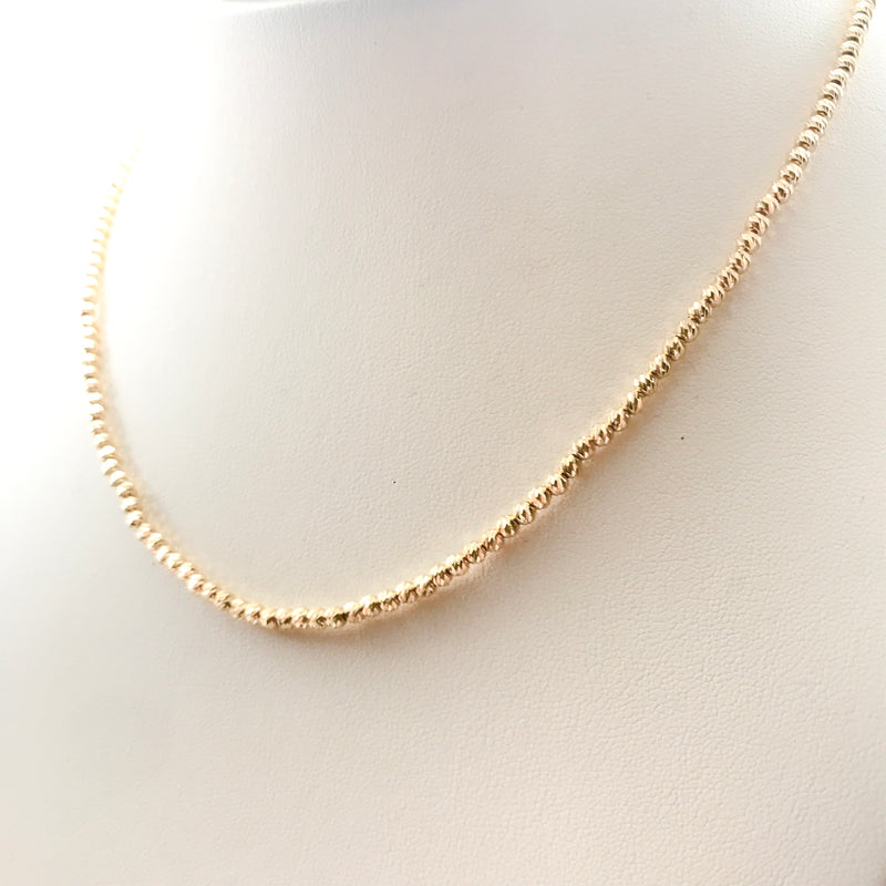 18K GOLD BEADED NECKLACE - HANDMADE IN ITALY