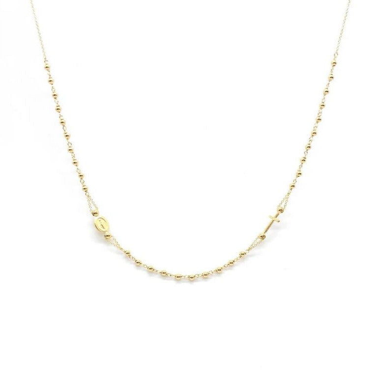 18K GOLD ROSARY NECKLACE - HANDMADE IN ITALY
