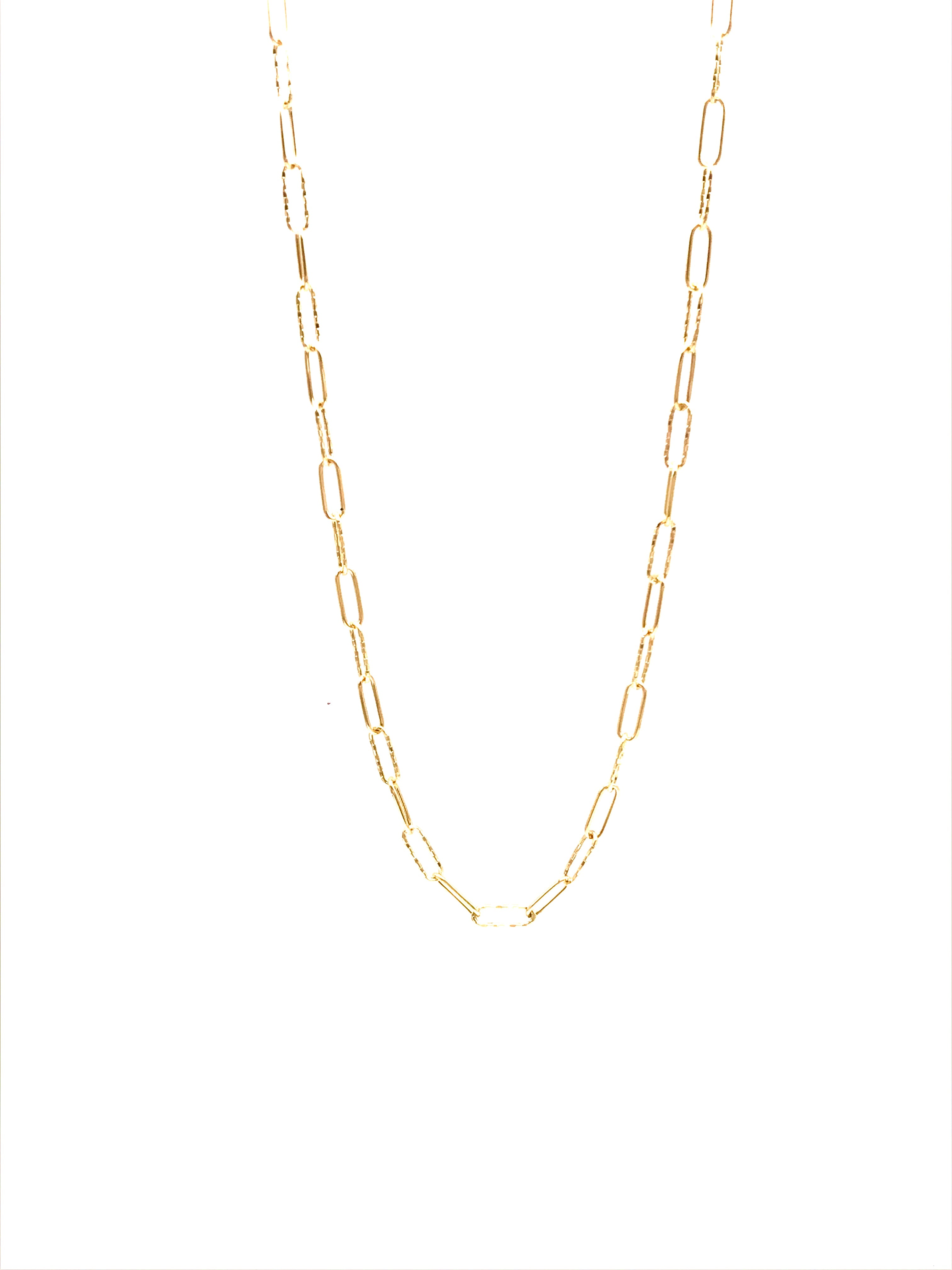 18K GOLD PAPER CLIP CHAIN NECKLACE - HANDMADE IN ITALY
