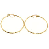 18K GOLD BERNARDINE LARGE DIAMOND CUT HOOP EARRINGS - HANDMADE IN ITALY
