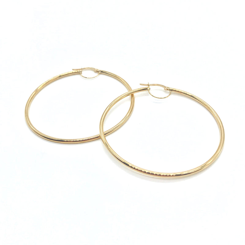 18K GOLD MEDIUM SOLO HOOP EARRINGS - HANDMADE IN ITALY