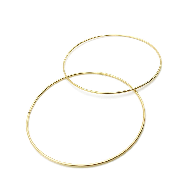 18K GOLD BRIDGET LARGE HOOP EARRINGS - HANDMADE IN ITALY