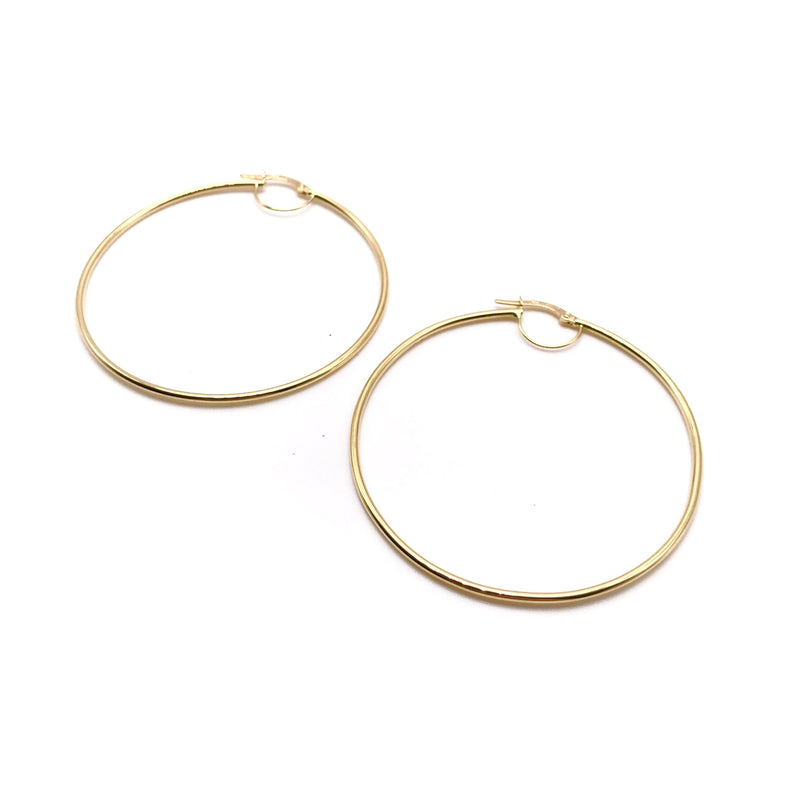18K GOLD FIUME HOOP EARRINGS - HANDMADE IN ITALY